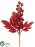 Silk Plants Direct Glitter Berry Pick - Red - Pack of 24