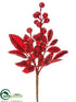 Silk Plants Direct Berry Pick - Red Glittered - Pack of 12