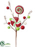 Silk Plants Direct Sugar Peppermint Candy, Berry Pick - Red Green - Pack of 24