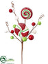 Silk Plants Direct Sugar Peppermint Candy, Berry Pick - Red Green - Pack of 24