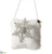 Rhinestone Snowflake Pillow Ornament - Silver White - Pack of 12