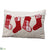 Applique Stocking Pillow - Beige Red - Pack of 4