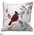 Embroidery Cardinal Pillow - White Red - Pack of 4