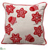 Silk Plants Direct Snowflake Cookie Pillow - Red Beige - Pack of 2