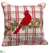 Silk Plants Direct Cardinal, Berry Pillow - Red Green - Pack of 2