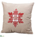 Silk Plants Direct Plaid Snowflake Pillow - Red Beige - Pack of 2