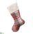 Plaid Stocking - Red White - Pack of 6