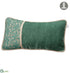 Silk Plants Direct Velvet, Lace Pillow - Green Beige - Pack of 2