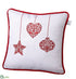 Silk Plants Direct Embroidery Linen Pillow - Red White - Pack of 4