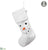 Fur Snowman Stocking - White - Pack of 6