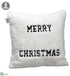 Silk Plants Direct Merry Christmas Pillow - White Beige - Pack of 2