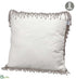 Silk Plants Direct Rhinestone Fur Pillow - Silver White - Pack of 2