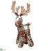 Silk Plants Direct Plaid Reindeer - Green Red - Pack of 1