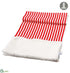 Silk Plants Direct Stripe, Fur Table Runner - Red White - Pack of 6