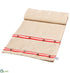 Silk Plants Direct Linen Table Runner With Bell - Beige Red - Pack of 6