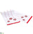 Embroidery Linen Table Runner - Red White - Pack of 2