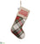 Merry Christmas Plaid Stocking - Green Red - Pack of 6