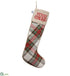 Silk Plants Direct Merry Christmas Plaid Stocking - Green Red - Pack of 2