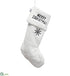 Silk Plants Direct Merry Christmas Stocking - White - Pack of 6