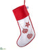 Silk Plants Direct Embroidery Linen Stocking - Red White - Pack of 6