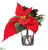 Velvet Poinsettia, Holly, Pine Cone - Red Green - Pack of 6