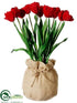 Silk Plants Direct Tulip - Red - Pack of 4