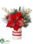 Poinsettia, Pine Holiday Arrangement - Green - Pack of 4