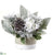 Snowed Hydrangea, Berry, Pine Cone - Green White - Pack of 2