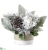 Silk Plants Direct Snowed Hydrangea, Berry, Pine Cone - Green White - Pack of 2