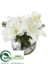 Silk Plants Direct Amaryllis, Pine - White Snow - Pack of 4