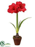 Silk Plants Direct Amaryllis - Red - Pack of 4
