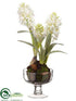 Silk Plants Direct Hyacinth - White - Pack of 4