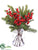 Berry, Pine Cone, Pine - Green Red - Pack of 4
