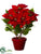 Velvet Poinsettia - Red - Pack of 2