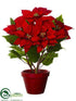 Silk Plants Direct Velvet Poinsettia - Red - Pack of 2