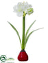 Silk Plants Direct Amaryllis - Red White - Pack of 6