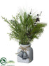 Silk Plants Direct Pine Arrangement - Green - Pack of 2