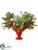Berry, Pine, Eucalyptus Centerpiece - Green Red - Pack of 2
