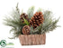 Silk Plants Direct Pine Cone, Pine - Green Snow - Pack of 6