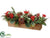 Holly, Berry, Pine Cone Arrangement - Red Green - Pack of 3