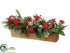 Silk Plants Direct Holly, Berry, Pine Cone Arrangement - Red Green - Pack of 3
