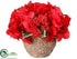 Silk Plants Direct Hydrangea, Holly Arrangement - Red Green - Pack of 6