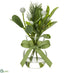 Silk Plants Direct Iced Mistletoe, Pine - Green White - Pack of 6