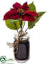 Silk Plants Direct Poinsettia - Red - Pack of 6