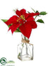 Silk Plants Direct Poinsettia, Berry - Red Green - Pack of 6