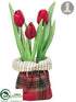 Silk Plants Direct Tulip - Red - Pack of 6