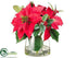 Silk Plants Direct Poinsettia, Berry - Red - Pack of 2