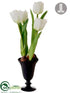 Silk Plants Direct Tulip - White - Pack of 4