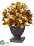 Silk Plants Direct Tea Leaf Ball Topiary - Gold - Pack of 4