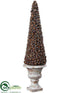 Silk Plants Direct Pod, Bead Cone Topiary - Brown Silver - Pack of 1